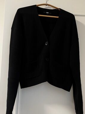 Uniqlo SMOOTH COTTON V NECK SHORT CARDIGAN